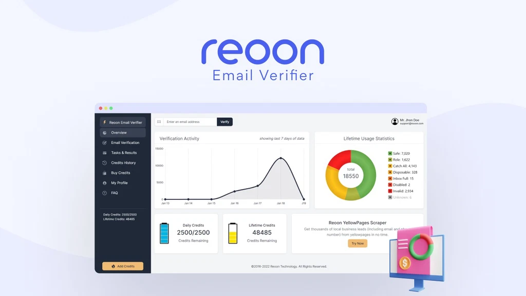 Clean your email lists with Reoon Email Verifier