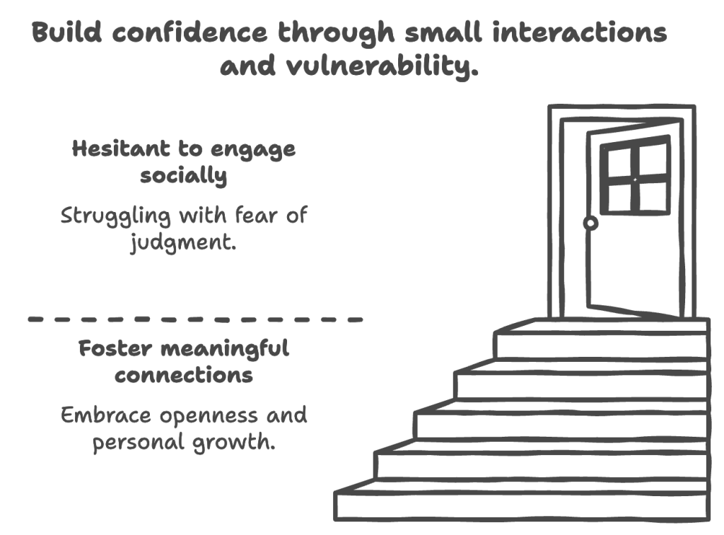 Build confidence through small interactions and vulnerability.